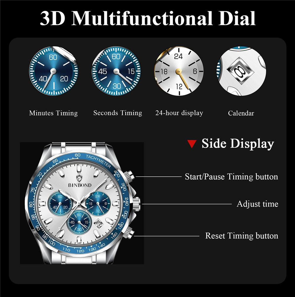 Sports New Men Chornograph Wat - Luxury Watch Investment 评论和价格