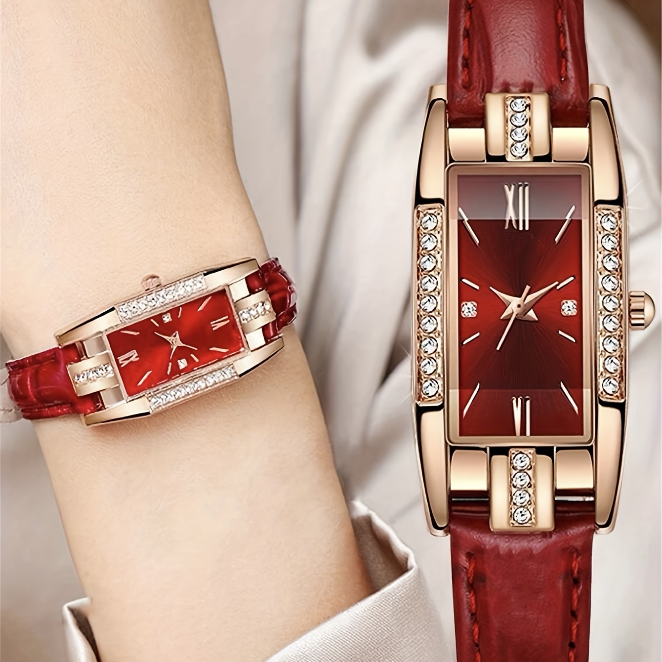 Women's Watch Rectangle Pointe - Luxury Watch Gift For Her 评论和价格