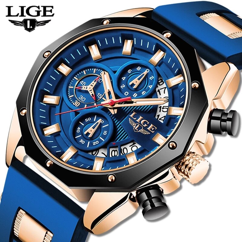 LIGE Fashion Men Watches Top B - Luxury Watch Investment 评论和价格