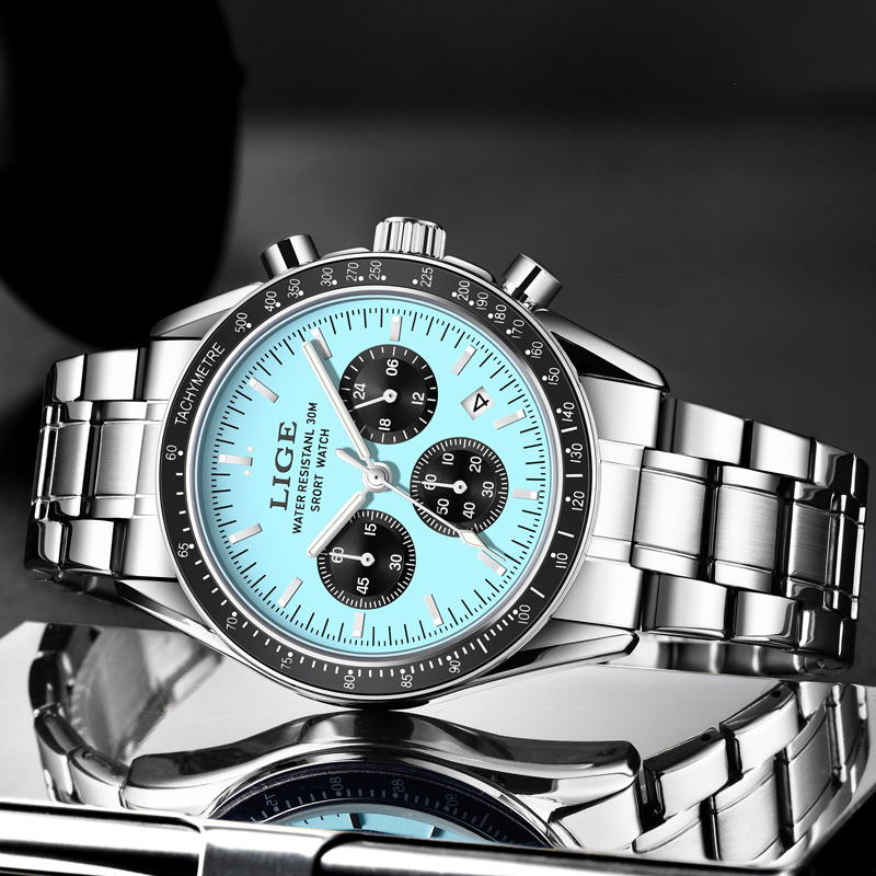LIGE Top Brand Luxury New Men  - Luxury Watch Top 10 评论和价格