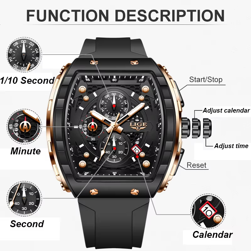 LIGE Top Brand Luxury Men Watc - Luxury Watch Maker 评论和价格